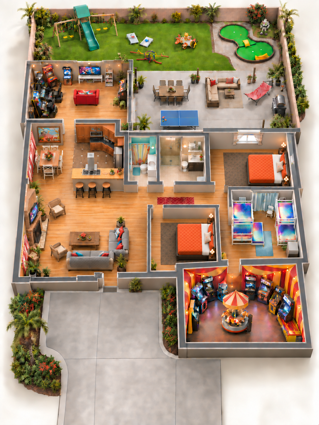 Explore the layout illustrated overhead layout
